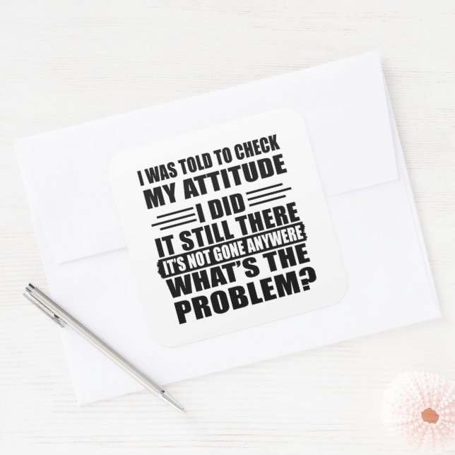 Funny sarcastic quotes humour sarcasm introvert square sticker (Envelope)