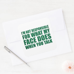 Funny sarcastic quotes humour sarcasm introvert square sticker