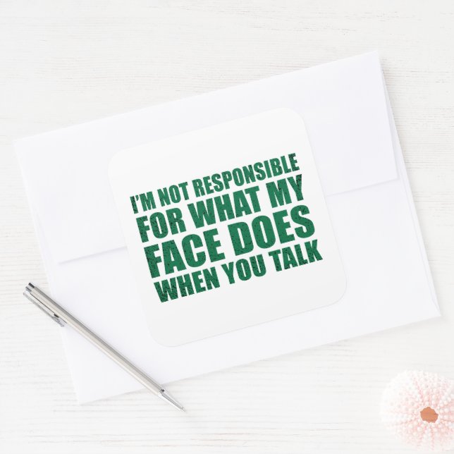 Funny sarcastic quotes humour sarcasm introvert square sticker (Envelope)