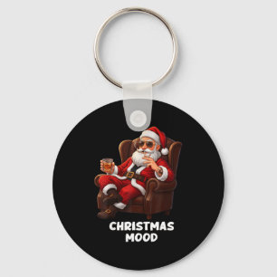 Funny Sarcastic Santa Smoking And Drinking “christ Key Ring
