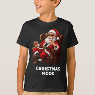 Funny Sarcastic Santa Smoking And Drinking “christ T-Shirt