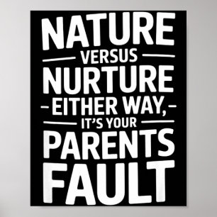 Funny sarcastic saying its your parents fault humo poster