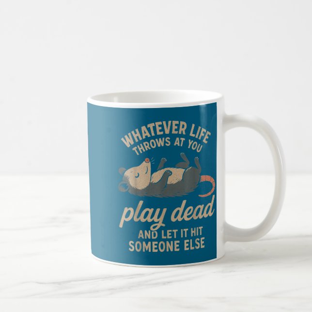 Funny Sarcastic Ssum Playing Dead For Ossum Lovers Coffee Mug (Right)