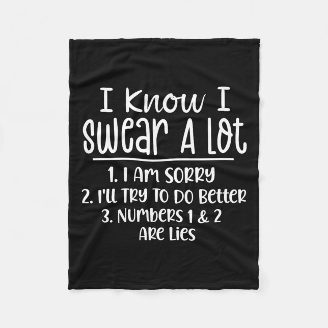 Funny Sarcastic Swear A Lot Offensive Quote Fleece Blanket (Front)