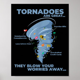 Funny Sarcastic Tornado Infographic Quote Graphic Poster