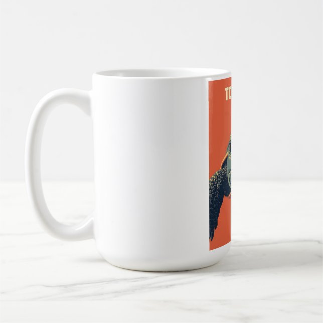 Funny Sarcastic Turtle Too Slow Poster - Ironic Mo Coffee Mug (Left)
