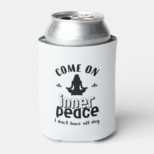Funny Sarcastic Yoga Meditation Inner Peace Zen Can Cooler (Can Front)