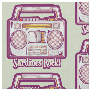 Funny sardines tin stereo fabric