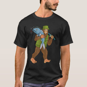 Funny Sasquatch Bass Fishing Fish Hunting Bigfoot T-Shirt