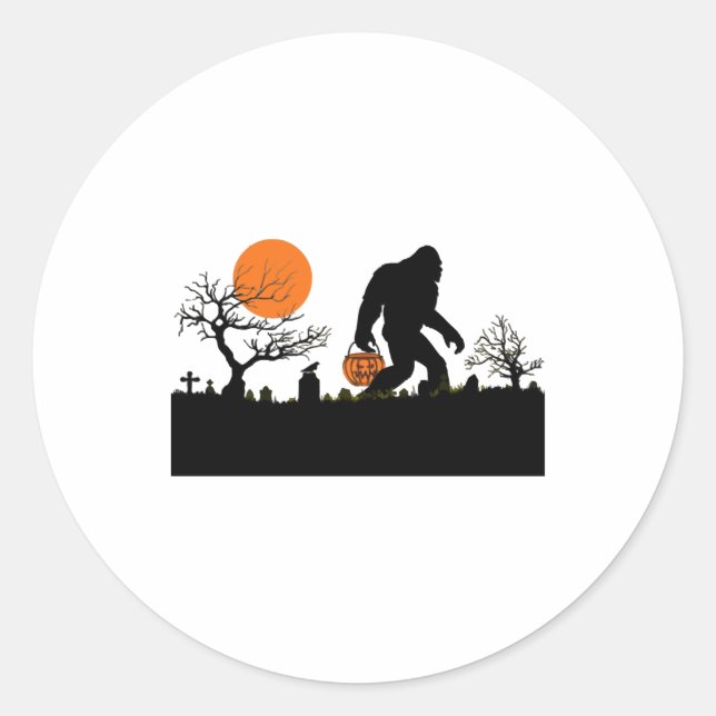 Funny Sasquatch Bigfoot Halloween Costume T-shirt Classic Round Sticker (Front)