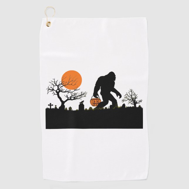 Funny Sasquatch Bigfoot Halloween Costume T-shirt Golf Towel (Front)