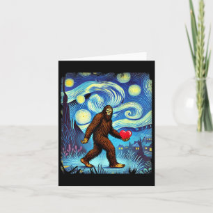 Funny Sasquatch Bigfoot Heart Valentines Day Boys  Card