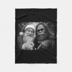 Funny Sasquatch Bigfoot Santa Six Seven 6 7 Meme C Fleece Blanket