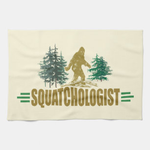 Funny Sasquatch, Bigfoot Tea Towel