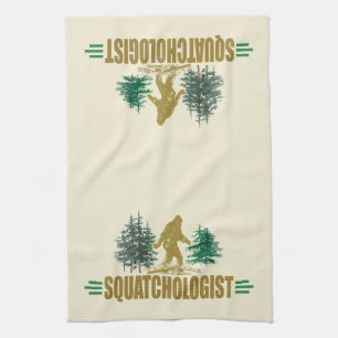 Funny Sasquatch, Bigfoot Tea Towel