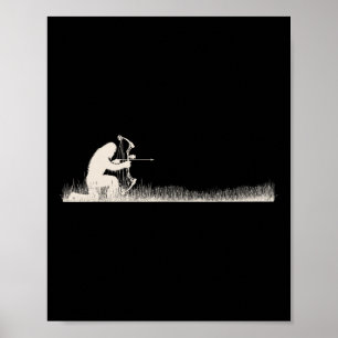 Funny Sasquatch Bow Hunter Bigfoot Bow Deer Huntin Poster