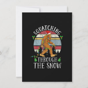 Funny Sasquatch Christmas Squatching Bigfoot Xmas  Invitation