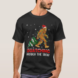 Funny Sasquatch Christmas Squatching Bigfoot Xmas T-Shirt