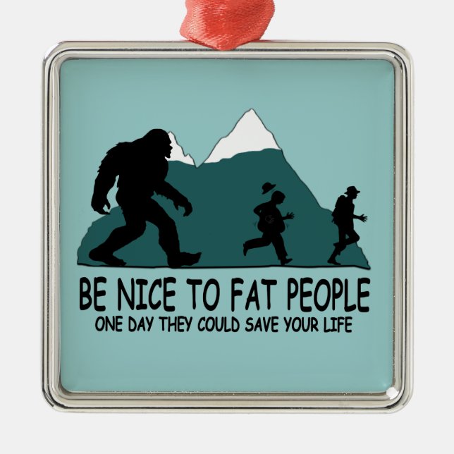 Funny Sasquatch Metal Tree Decoration (Front)