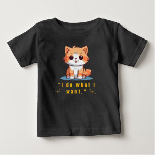 Funny Sassy Cat "I Do What I Want" Cute Baby T-Shi T-Shirt
