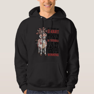 Funny Sassy Cow Smart Mouth Vintage Graphic_1 Hoodie