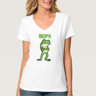 Funny Sassy Frog Nope, Grumpy Toads Cartoon Illus T-Shirt