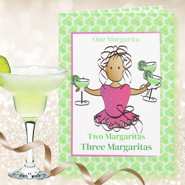 Funny Sassy Margarita Female Cartoon Birthday   Card (Creator Uploaded)