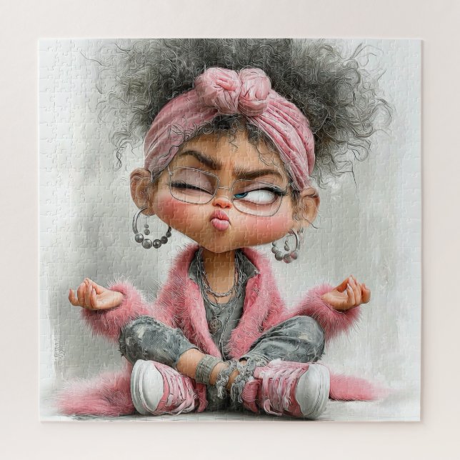 Funny Sassy Yoga Art Jigsaw Puzzle (Vertical)