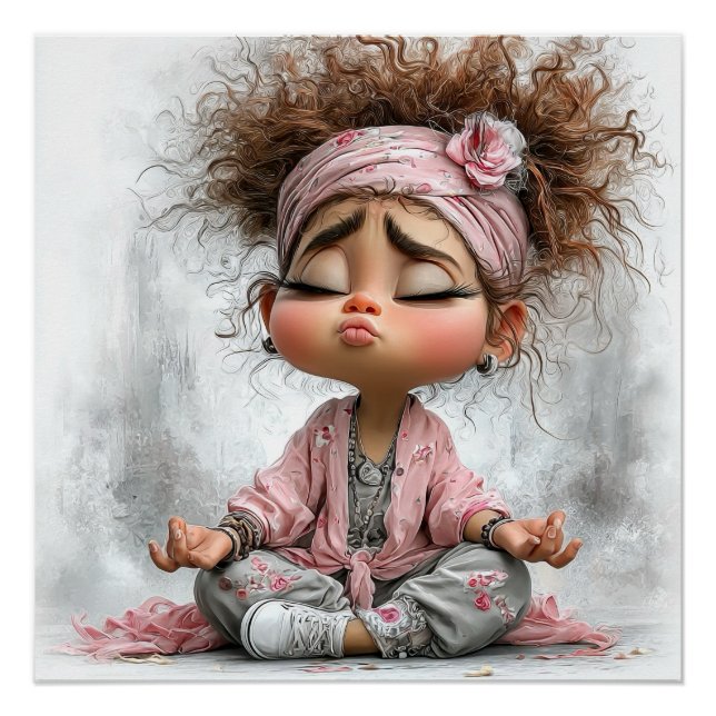 Funny Sassy Yoga Art Poster (Front)