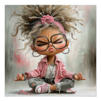 Funny Sassy Yoga Art Poster