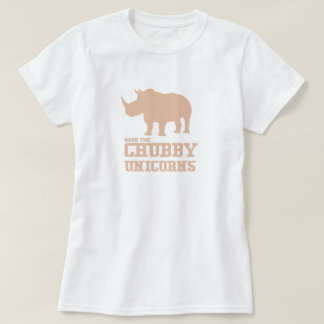 Funny Save the Chubby Unicorns Rhino Pink T-Shirt