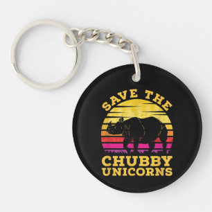 Funny Save The Chubby Unicorns Zoo Keeper Key Ring