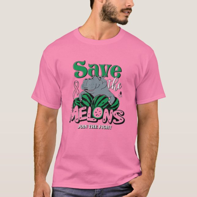 Funny Save The Melons Fiona Breast Cancer Awarenes T-Shirt (Front)