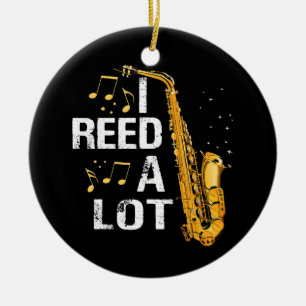 Funny Saxophone Ceramic Tree Decoration