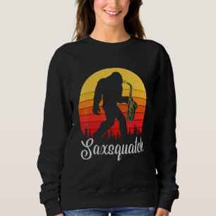 Funny Saxophone Design, Saxsquatch, Sci-Fi Woodwin Sweatshirt