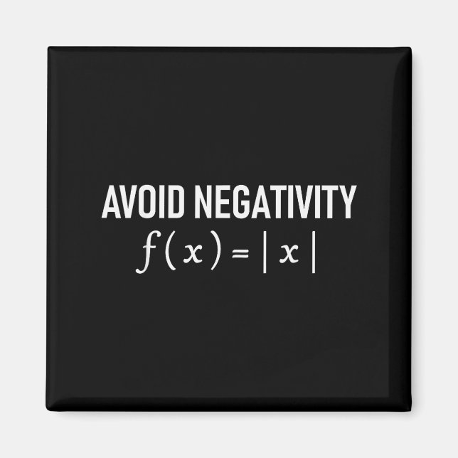 Funny Saying Avoid Negativity Math Equation Men Wo Magnet (Front)