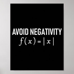 Funny Saying Avoid Negativity Math Equation Men Wo Poster