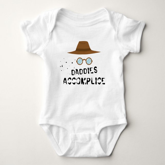 Funny saying baby clothing, crime detective baby bodysuit (Front)