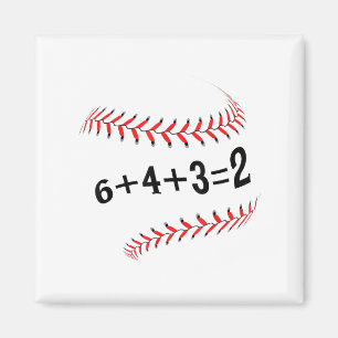Funny Saying Baseball 6+4+3=2 Double Play Softball Magnet