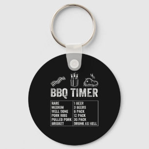 Funny Saying Bbq Timer Beer Grill Dad Barbecue Dri Key Ring