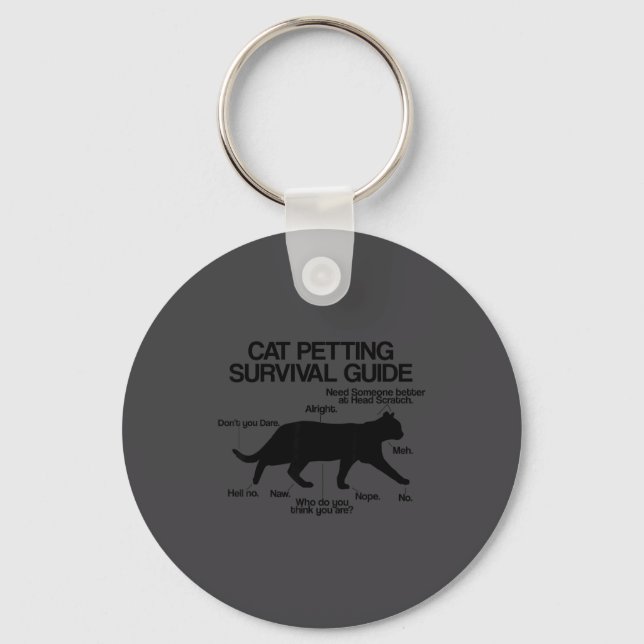 Funny Saying Cat Owner Petting Guide Cat Lover Gif Key Ring (Front)