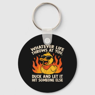 Funny Saying Duck Joke Quote Humour Duck Meme Key Ring