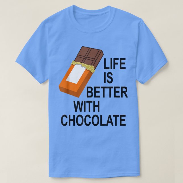 Funny Saying Eating Dark Chocolate Candy  T-Shirt (Design Front)