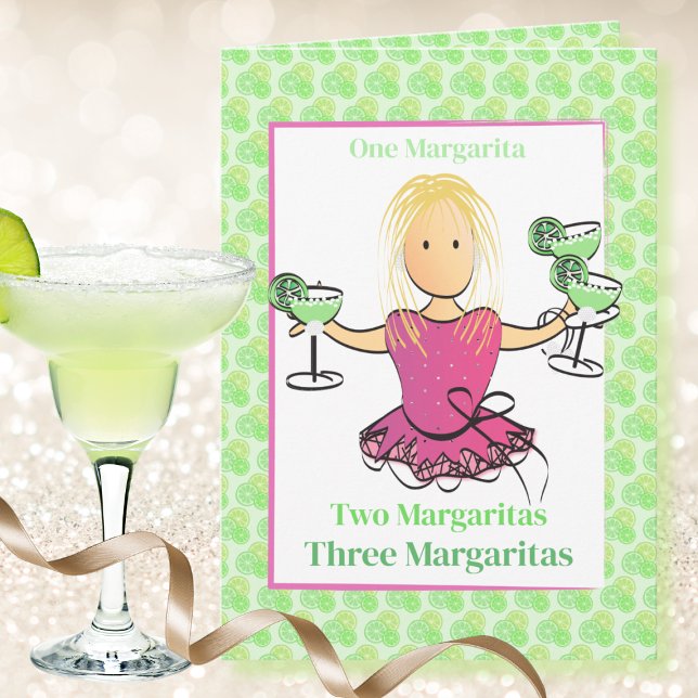 Funny Saying Female Cartoon Margarita Birthday  Card (Creator Uploaded)