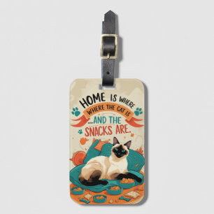 Funny Saying for Siamese Cat lovers Luggage Tag