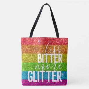 Funny Saying Gay Pride Humour Rainbow Glitter Tote Bag