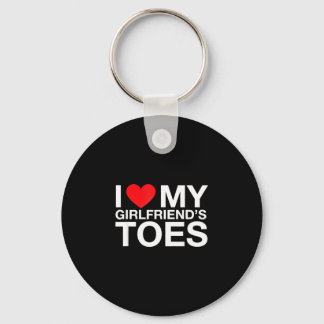 Funny saying heart my girlfriend toes sarcastic key ring
