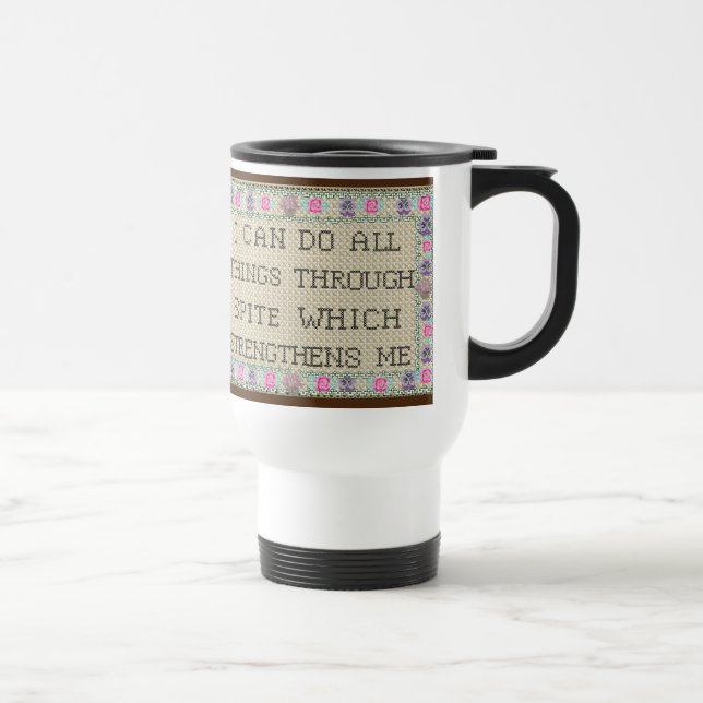 funny saying I can do all things spite  Travel Mug (Right)