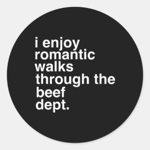 Funny Saying Meat Bacon Beef Grilling Bbq Lover Gi Classic Round Sticker