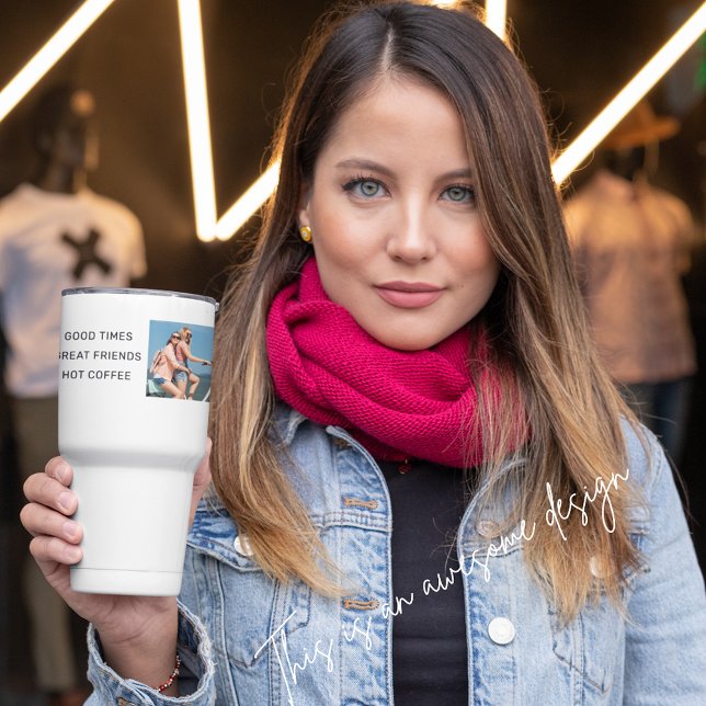 Funny Saying Modern Best Friends Custom Photo Travel Mug (Creator Uploaded)